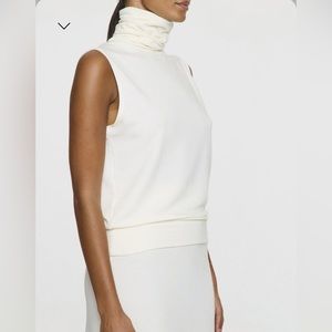 Bleusalt sleeveless turtleneck in unbleached.